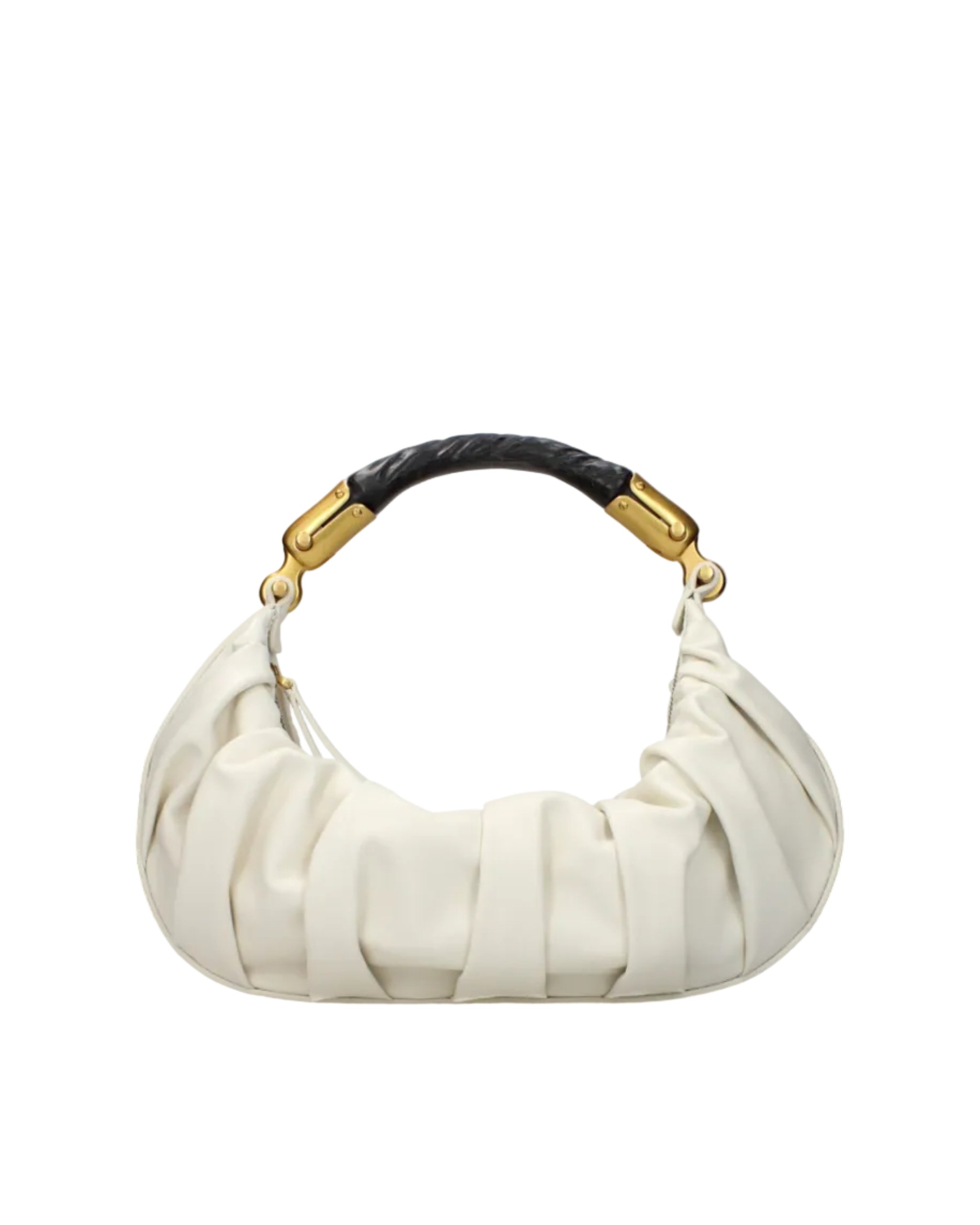 Balmain – Borsa Hobo Drappeggiata in Pelle