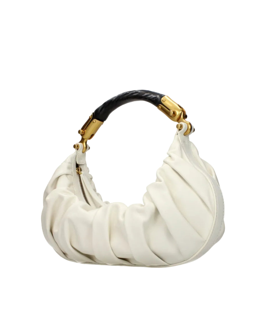 Balmain – Borsa Hobo Drappeggiata in Pelle