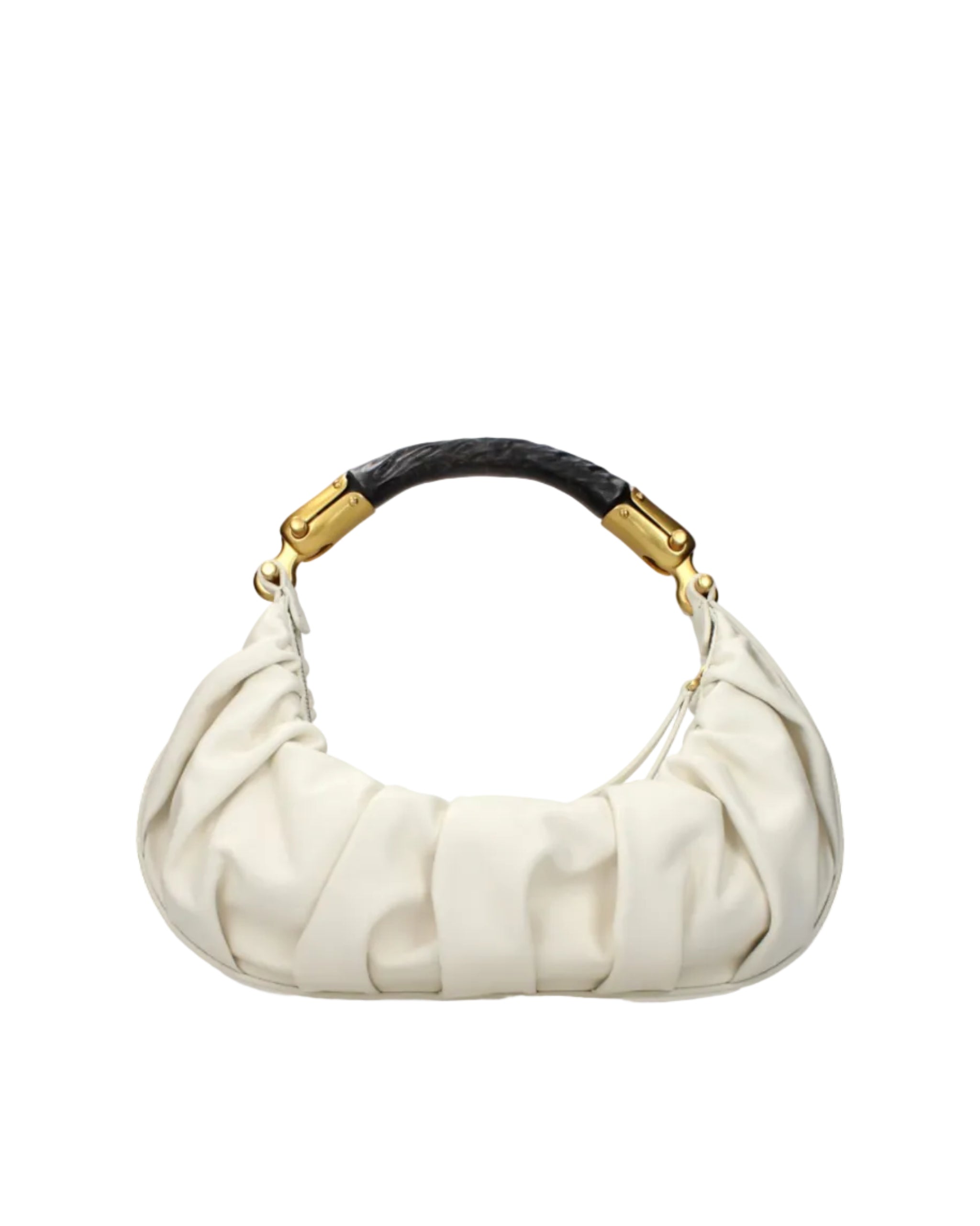 Balmain – Borsa Hobo Drappeggiata in Pelle