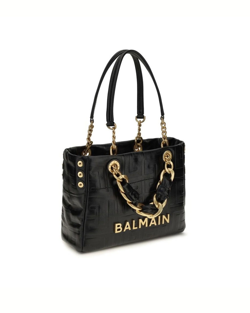 Balmain - Cabas 1945 Small Tote Bag Nera in Pelle