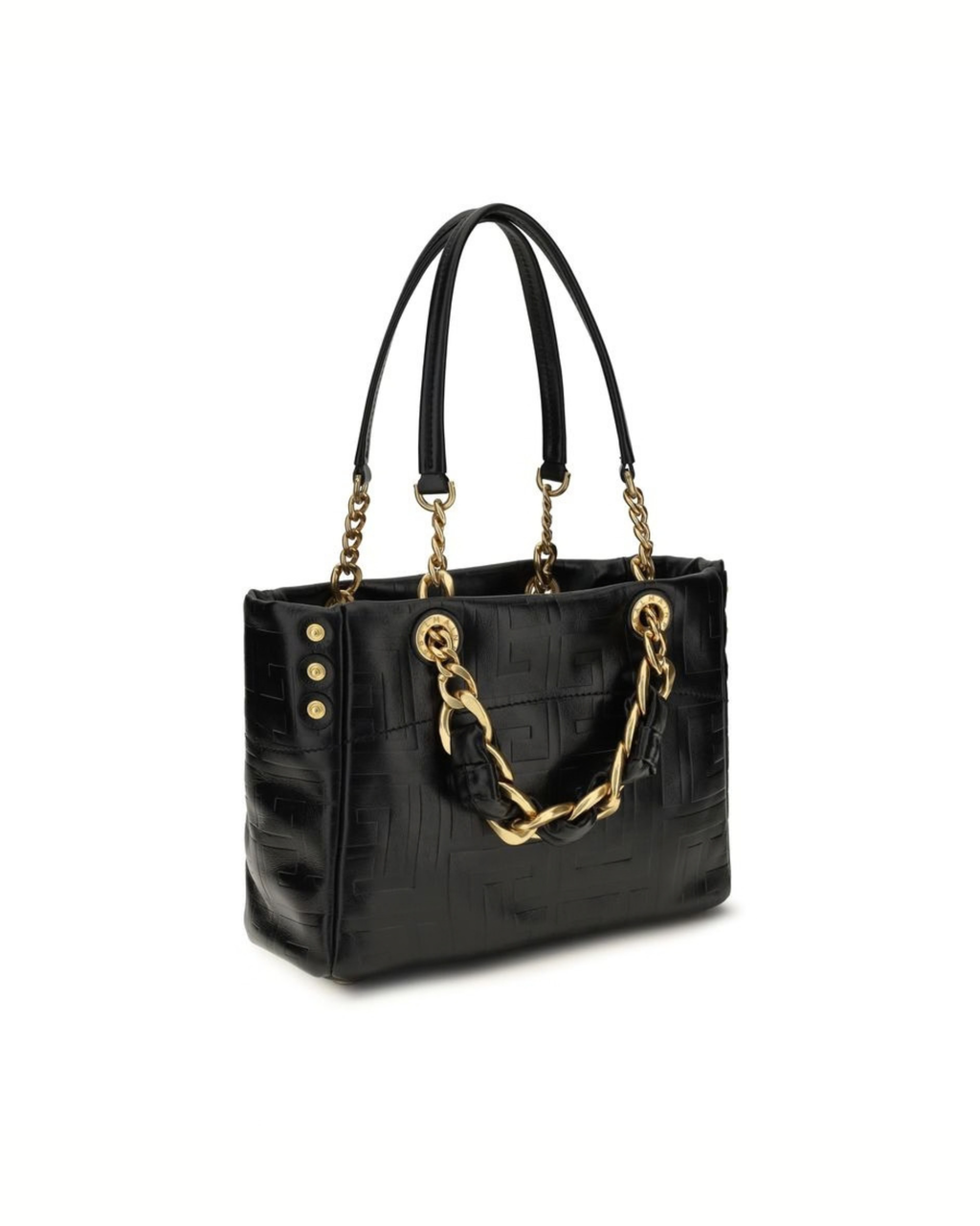 Balmain - Cabas 1945 Small Tote Bag Nera in Pelle