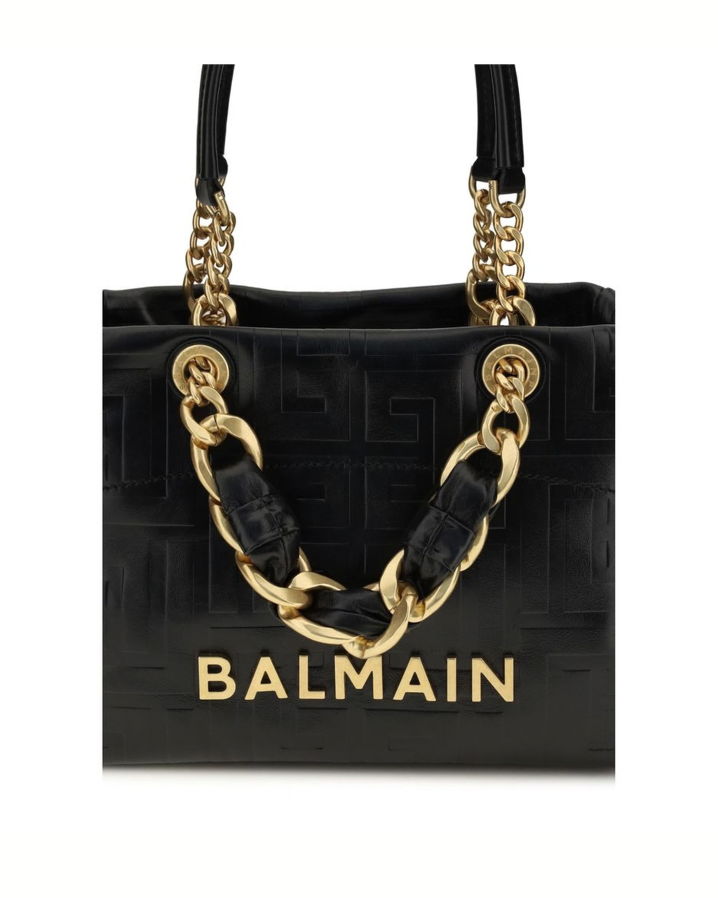Balmain - Cabas 1945 Small Tote Bag Nera in Pelle