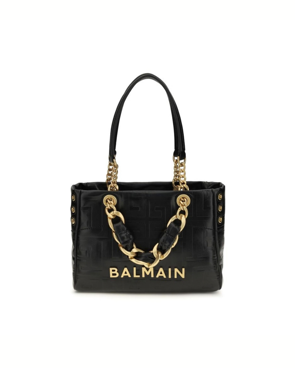 Balmain - Cabas 1945 Small Tote Bag Nera in Pelle