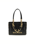 Balmain - Cabas 1945 Small Tote Bag Nera in Pelle