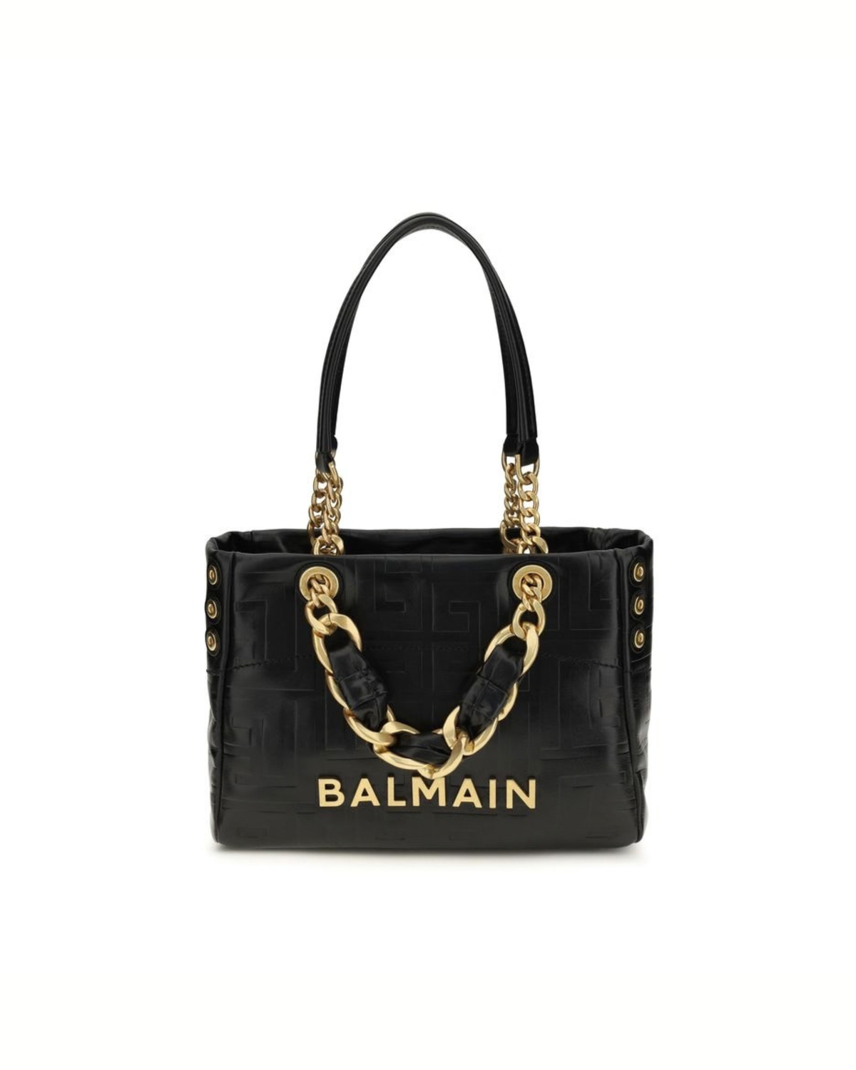 Balmain - Cabas 1945 Small Tote Bag Nera in Pelle
