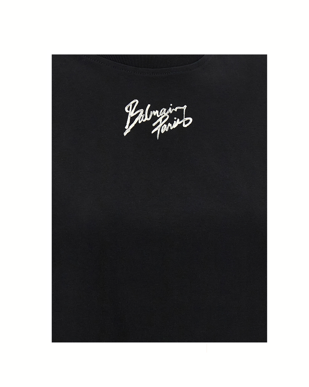 Balmain Cropped Logo T-Shirt Black