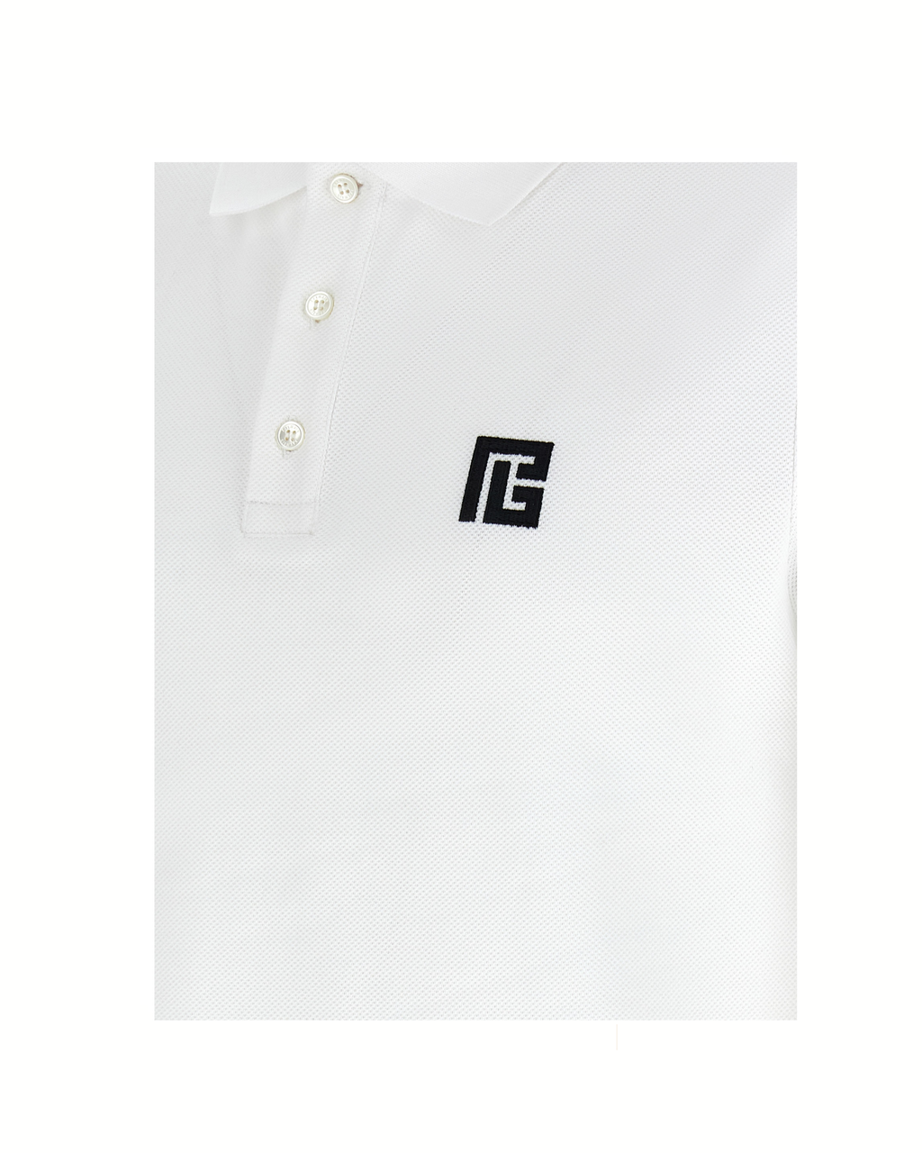 Balmain Embroidered Logo Polo Shirt White