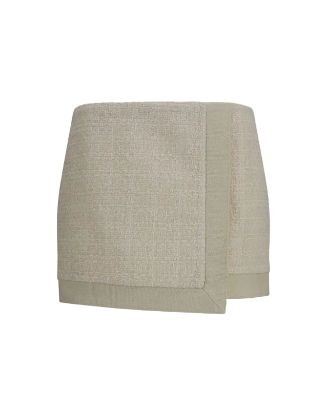 Balmain – Gonna Mini Asimmetrica in Tweed Avorio