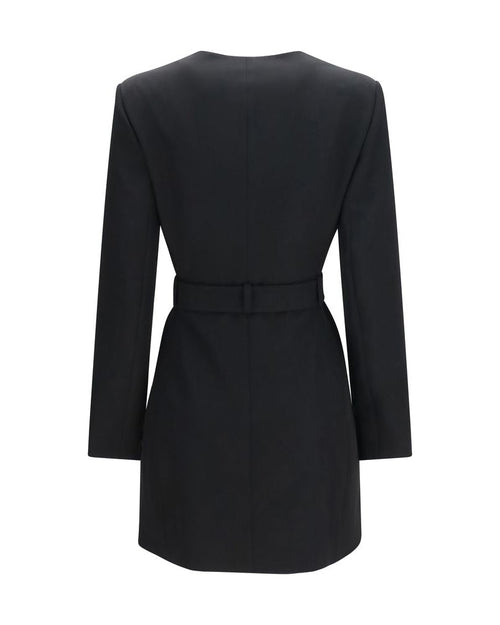 Balmain – Grain de Poudre Belted Blazer Dress Black