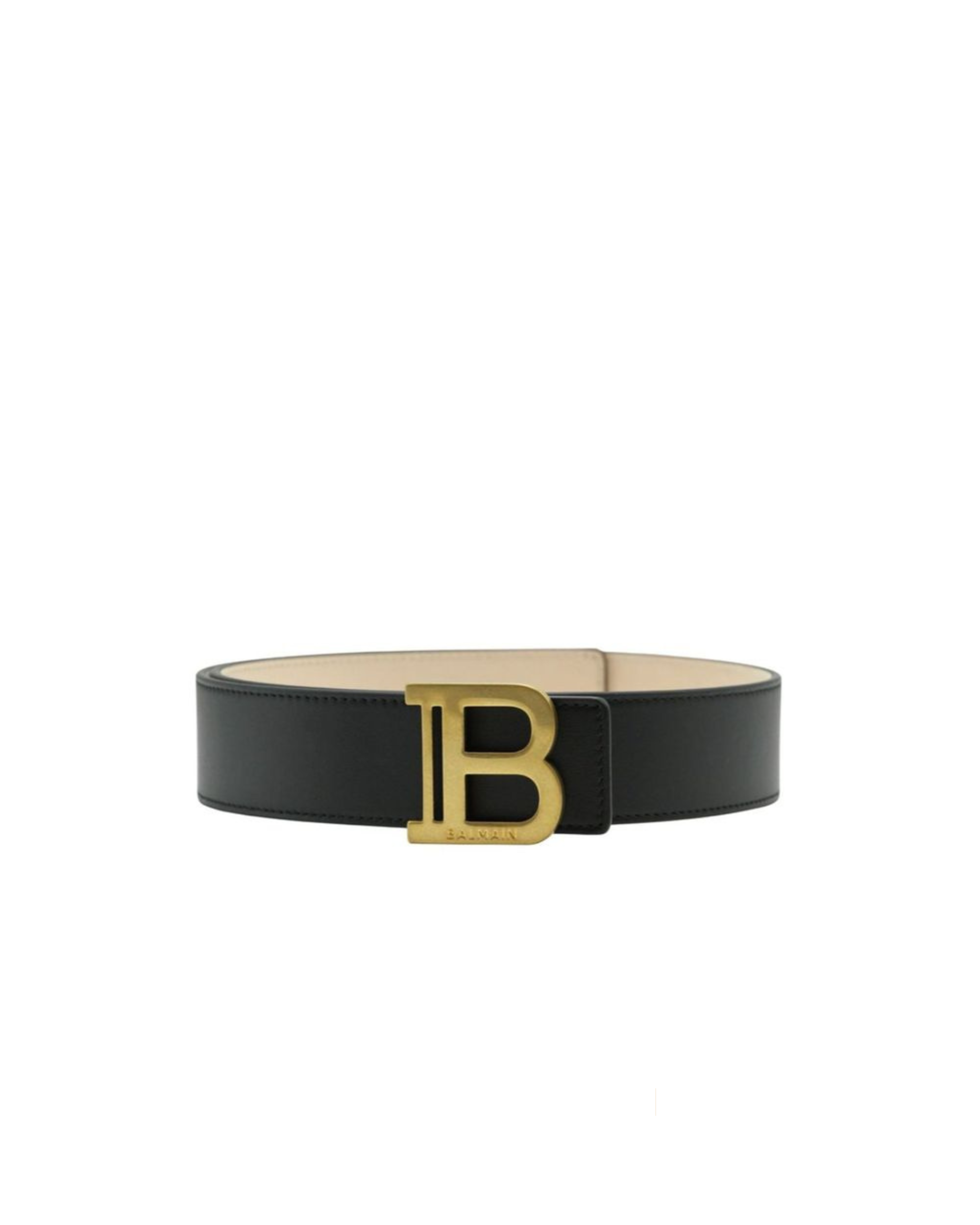 Balmain - Logo Leather Belt Black