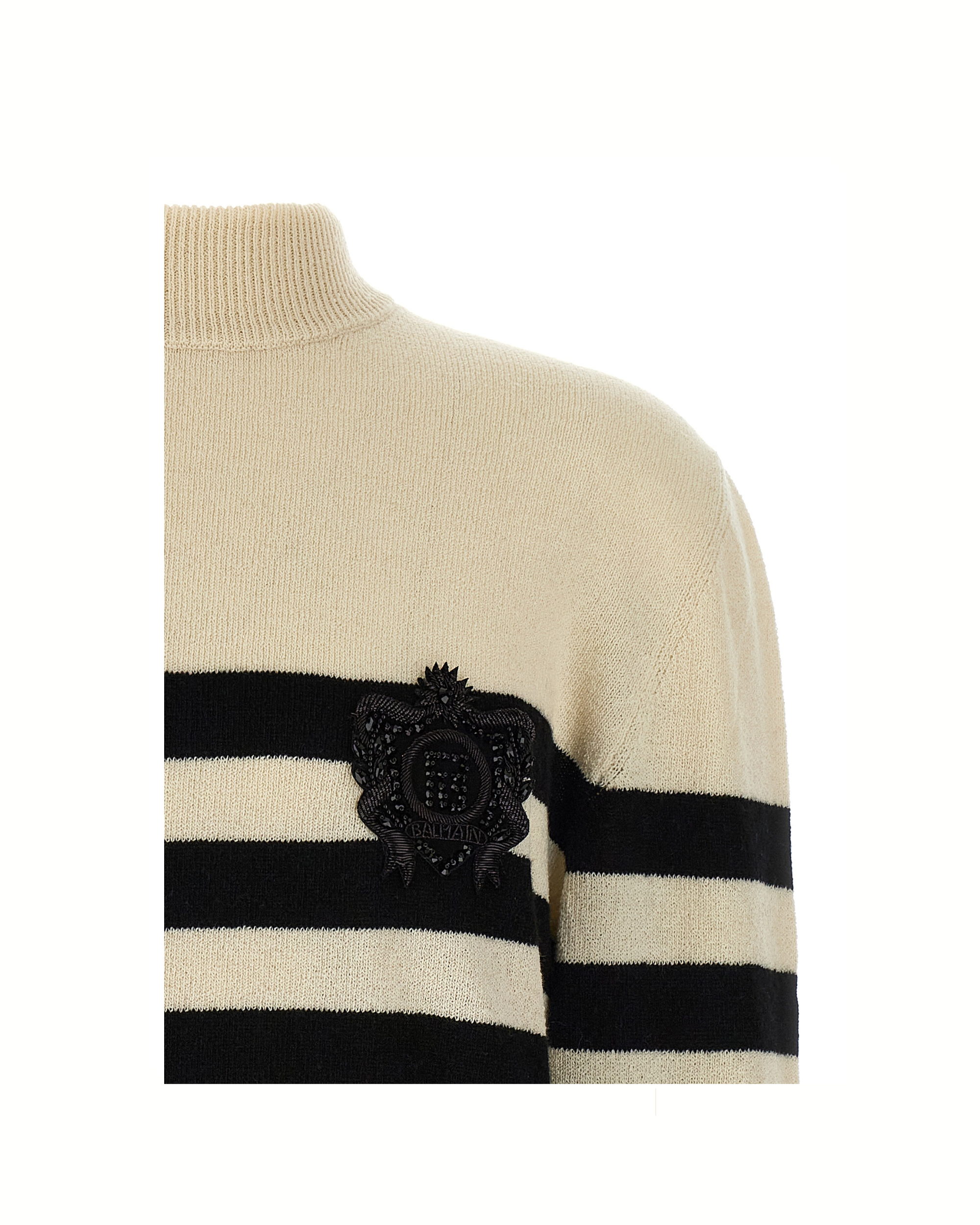 Balmain Marinière Striped Sweater White / Black