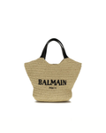 Balmain - Mini Crochet Tote Bag Logo Paris Naturale e Nera