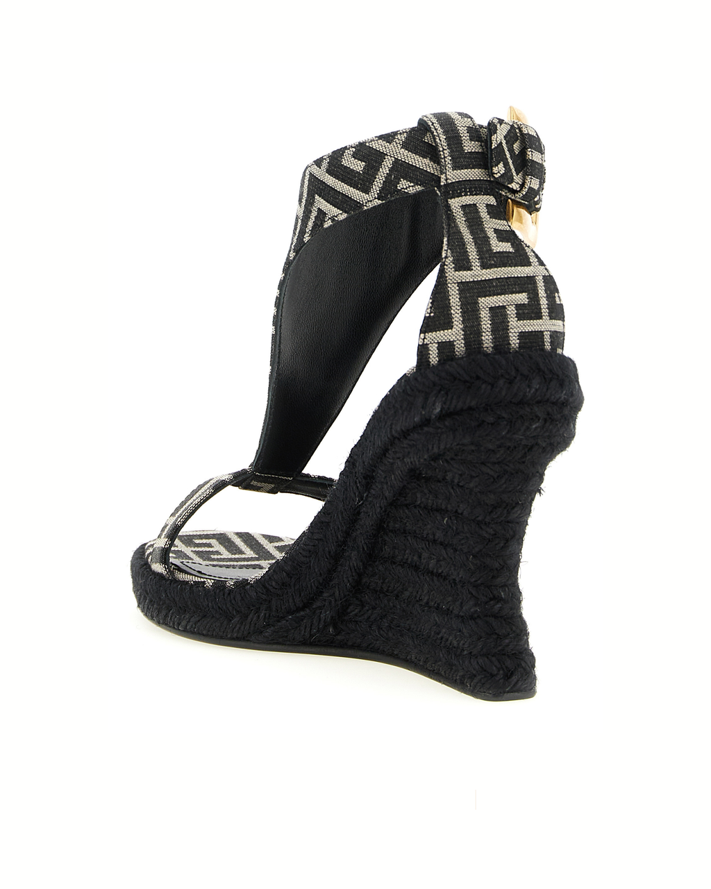 Balmain Monogram Jacquard Wedge Espadrilles