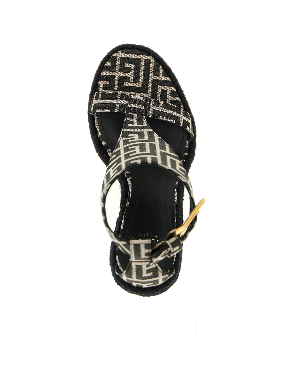 Balmain Monogram Jacquard Wedge Espadrilles