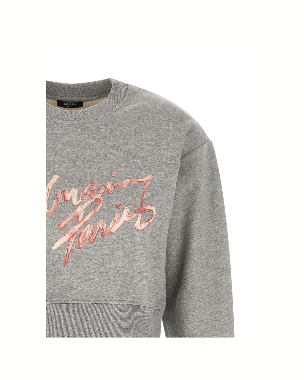 Balmain Paris Cropped Sweatshirt Grey