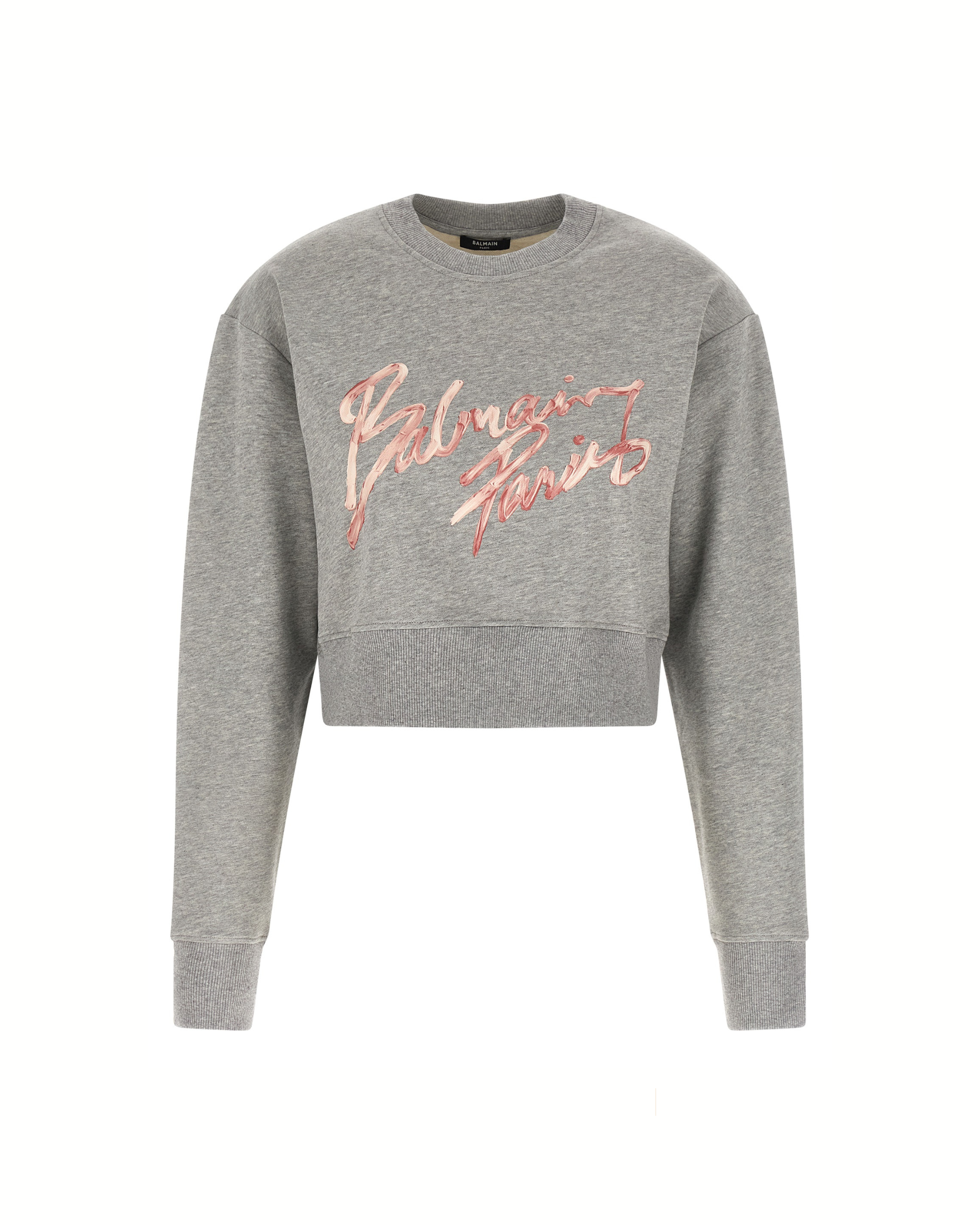 Balmain Paris Cropped Sweatshirt Grey