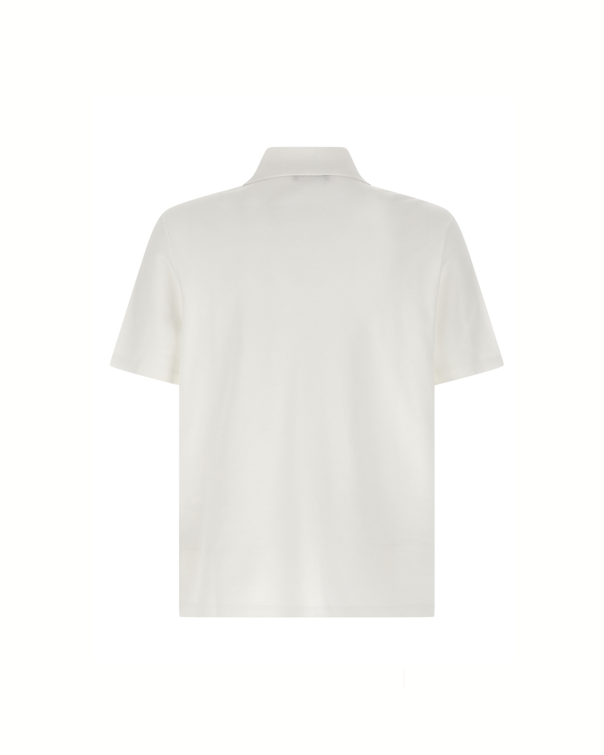 Balmain Piqué Cotton Polo Shirt Coin White/Black