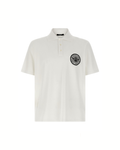 Balmain Piqué Cotton Polo Shirt Coin White/Black