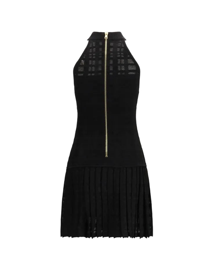 Balmain – Pleated Halter Mini Dress