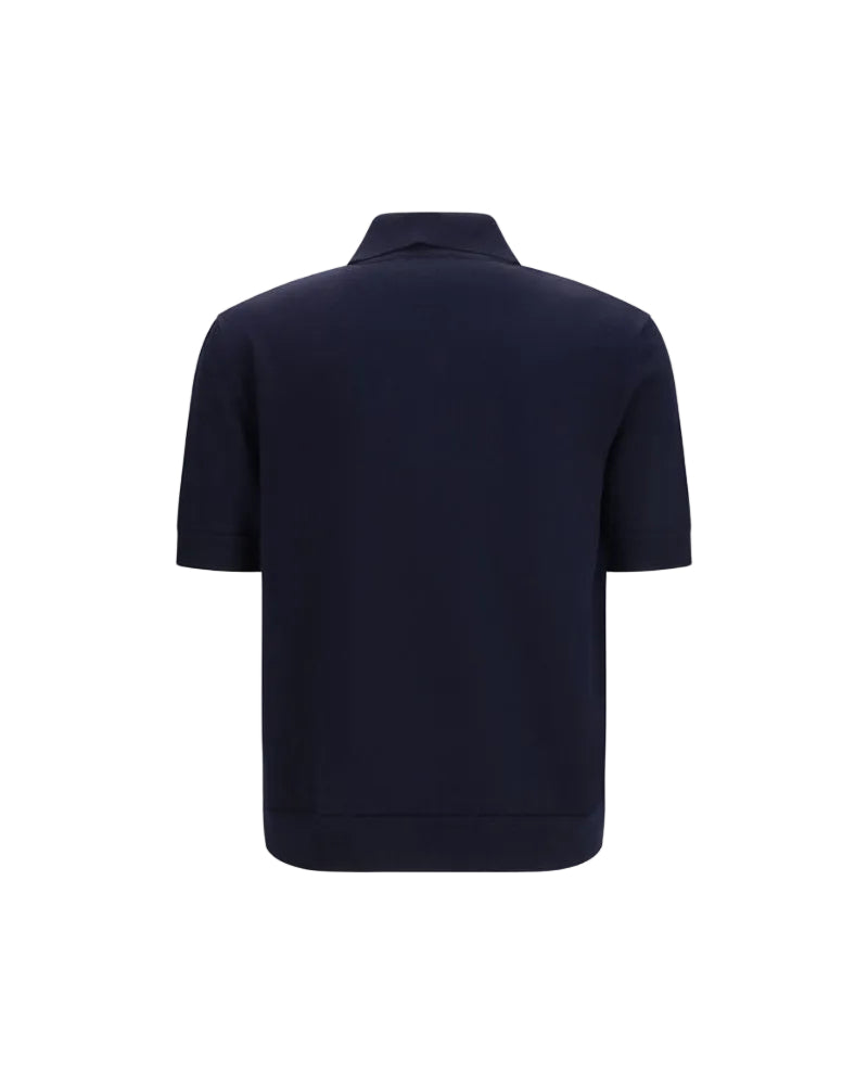 Balmain – Polo in Lana Merino con Logo Paris Ricamato