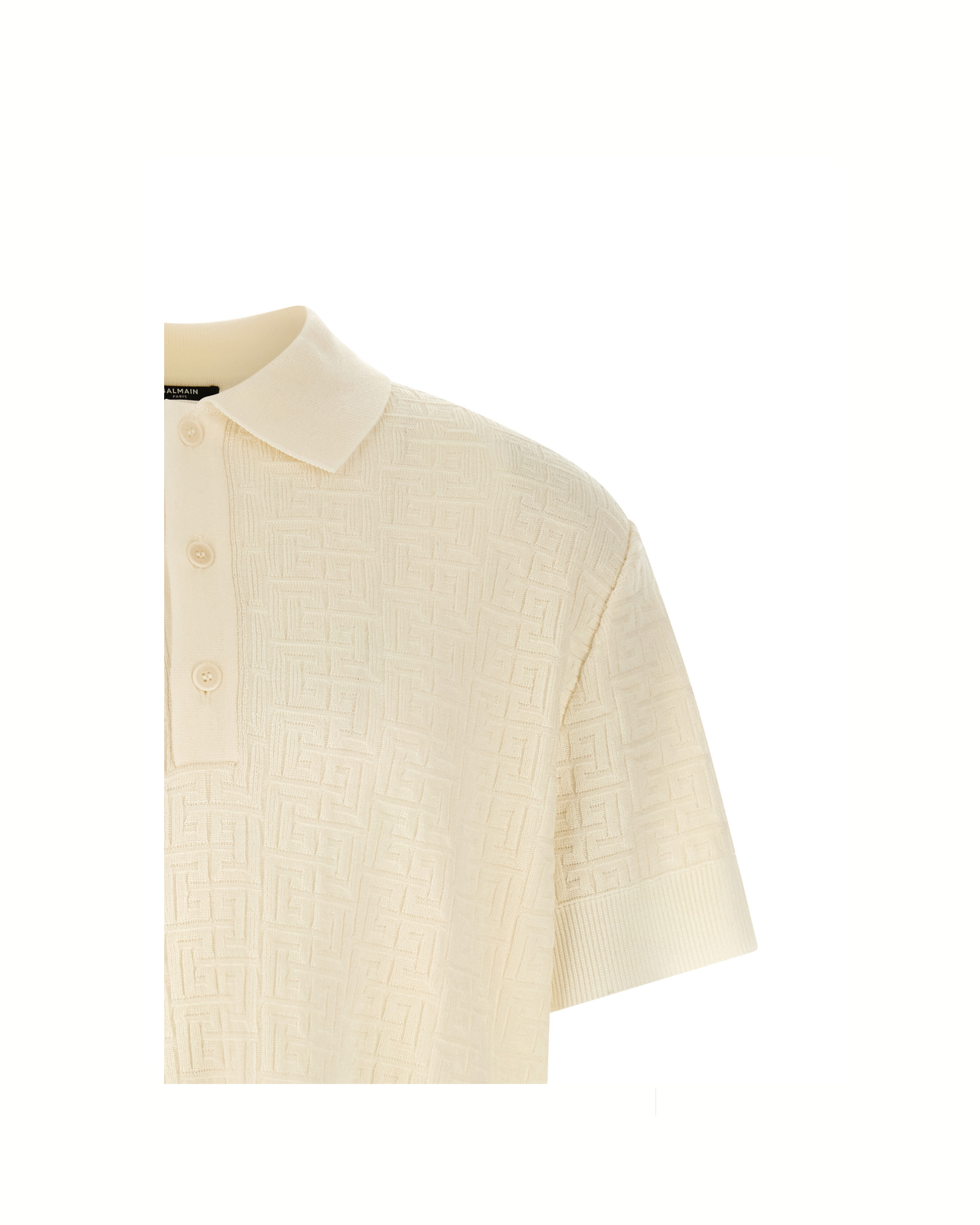 Balmain Polo Monogram Knit White