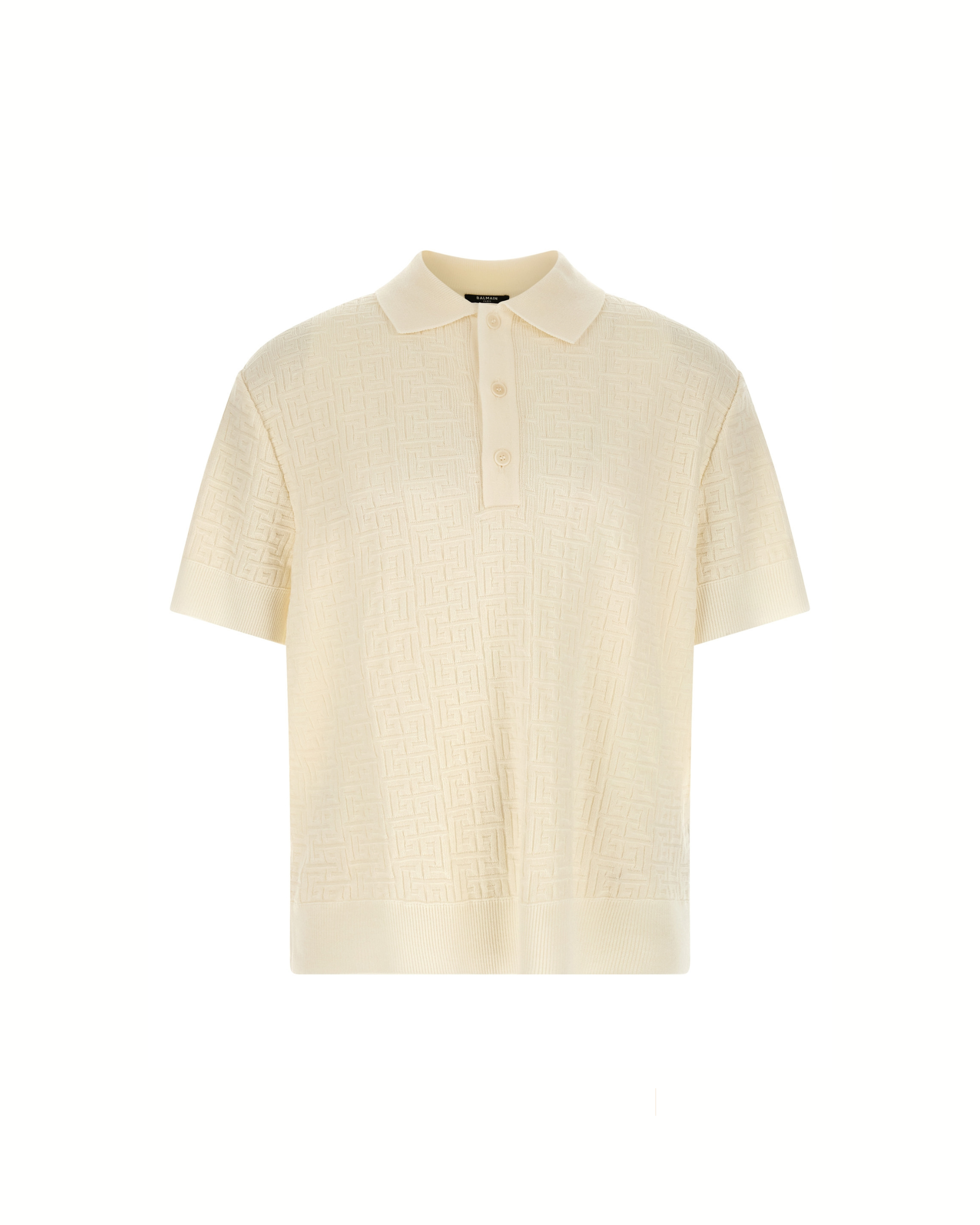Balmain Polo Monogram Knit White