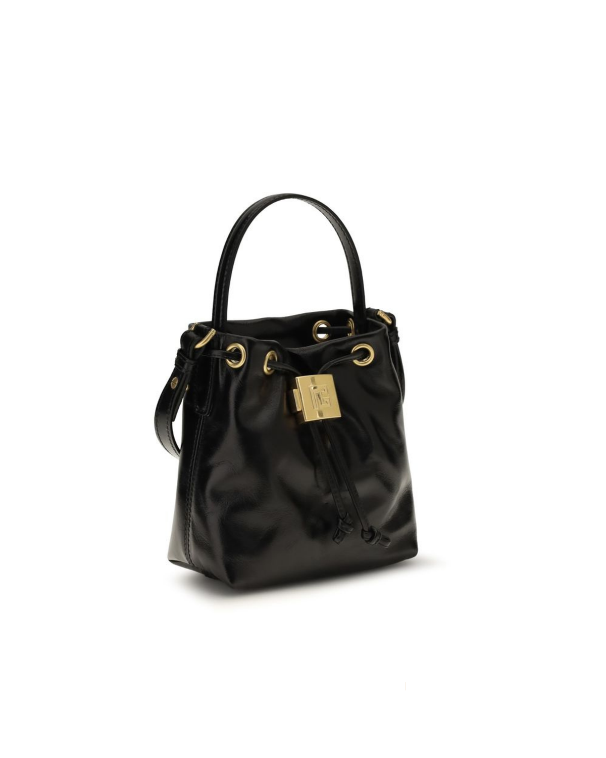 Balmain – Pulse Bucket Bag in Black Leather