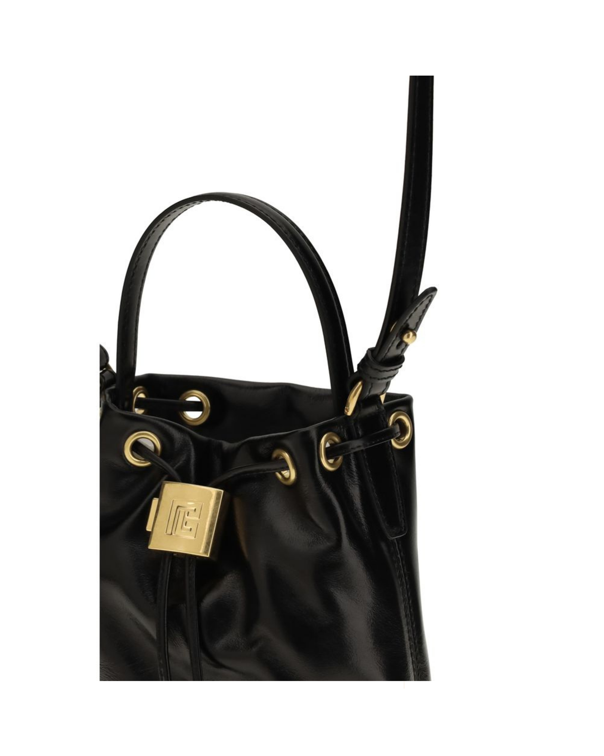 Balmain – Pulse Bucket Bag in Black Leather