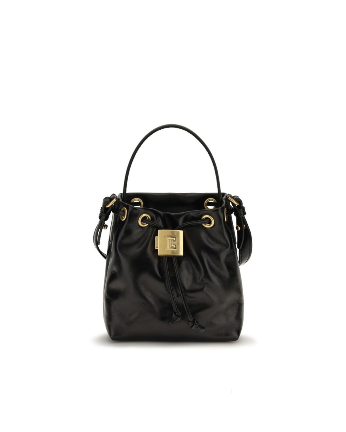 Balmain – Pulse Bucket Bag in Black Leather