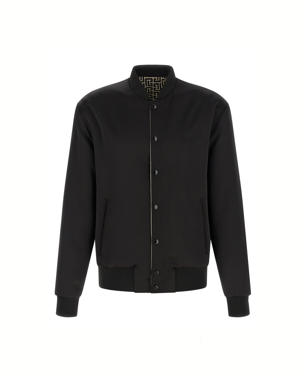 Balmain Reversible Monogram Bomber Jacket Black