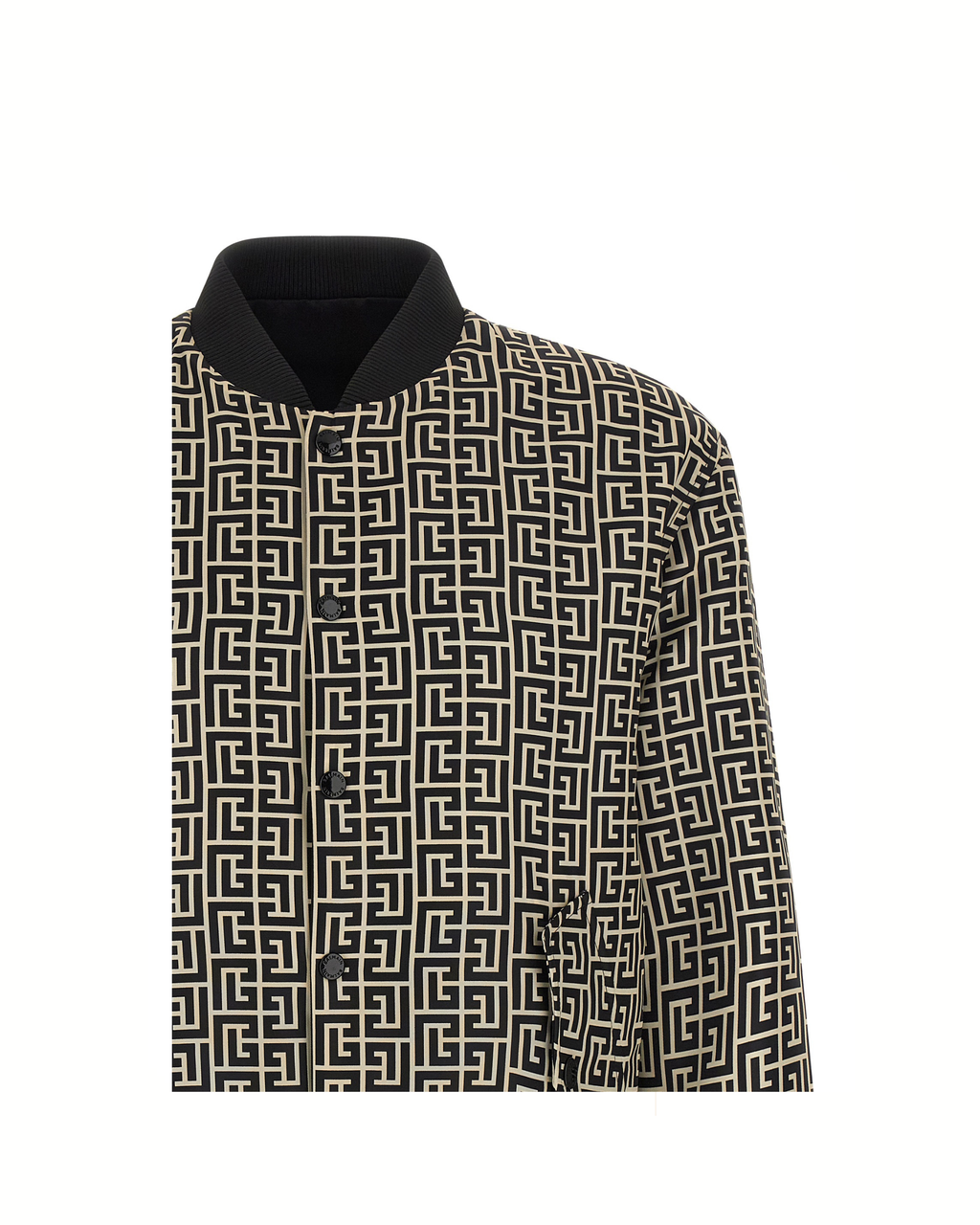 Balmain Reversible Monogram Bomber Jacket Black