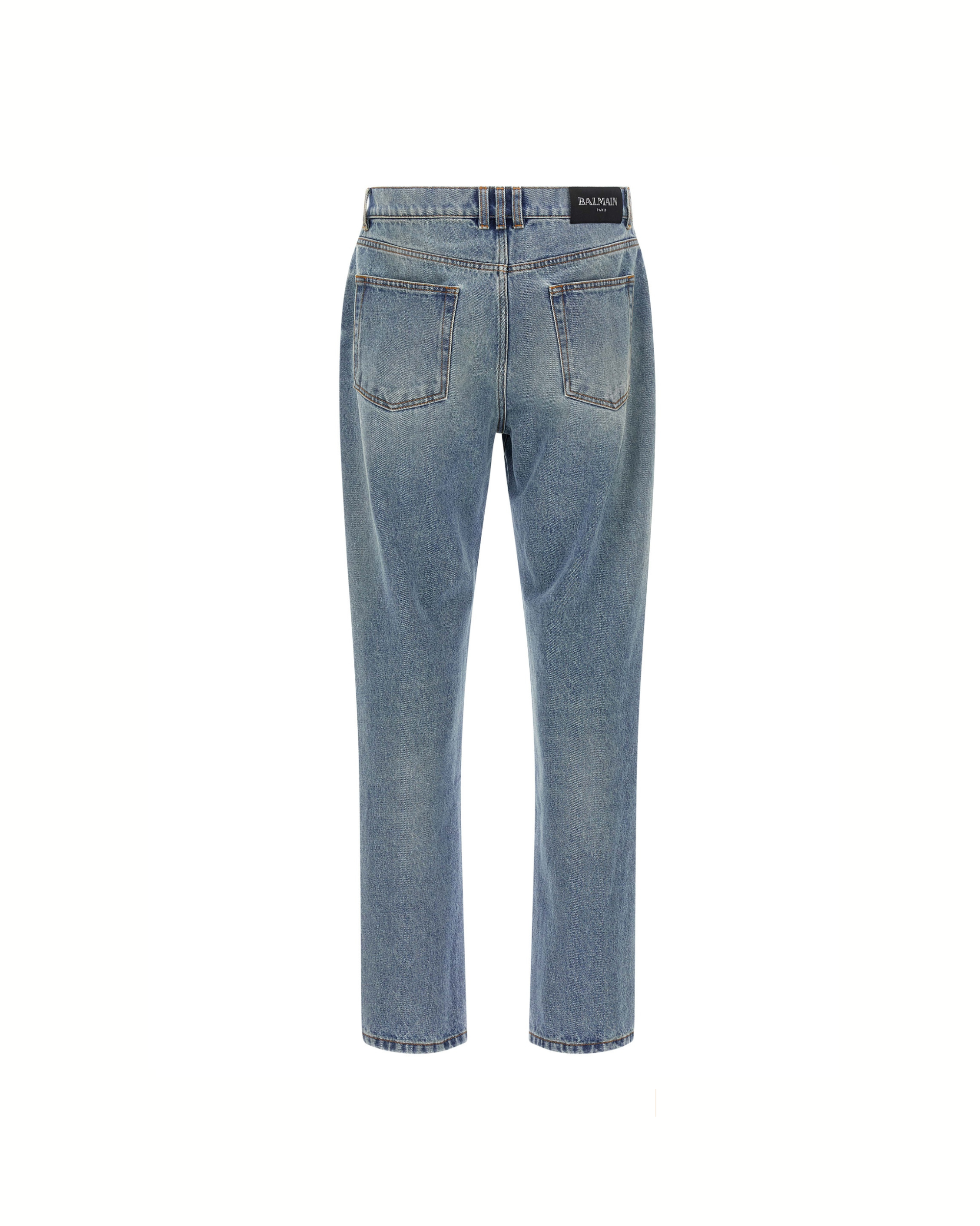 Balmain Stonewashed Straight-Leg Denim Jeans