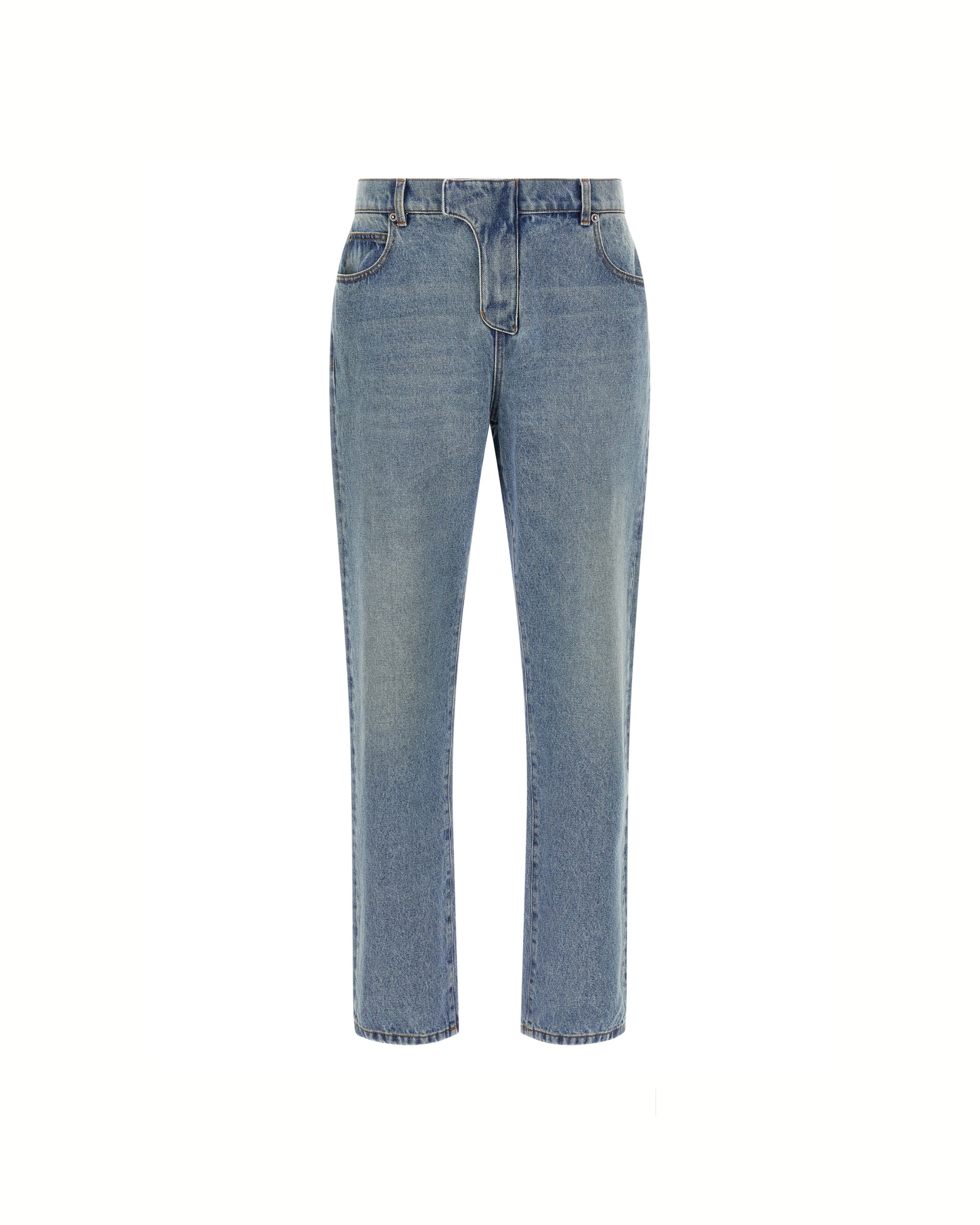 Balmain Stonewashed Straight-Leg Denim Jeans