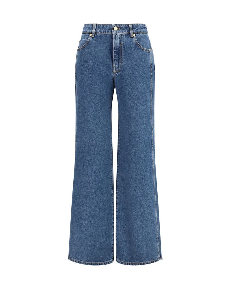 Balmain – Straight Wide-Leg Jeans Blue Denim
