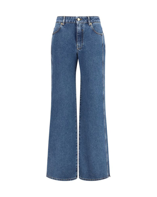 Balmain – Straight Wide-Leg Jeans Blue Denim