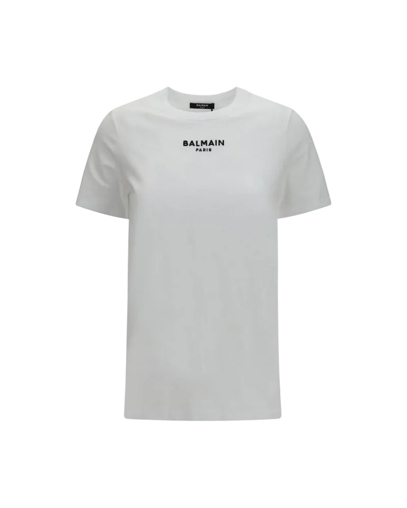 Balmain – T-Shirt in Cotone con Logo Paris