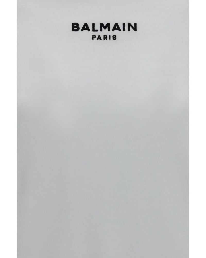 Balmain – T-Shirt in Cotone con Logo Paris
