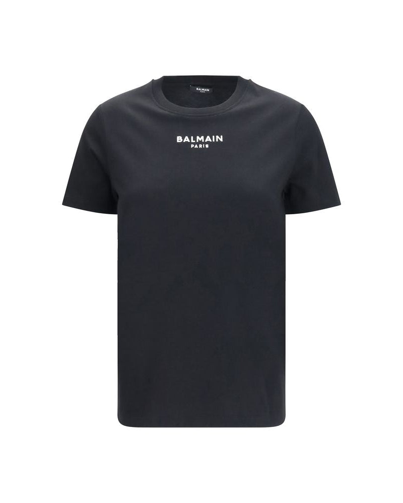 Balmain – T-Shirt Logo Paris in Cotone Nera