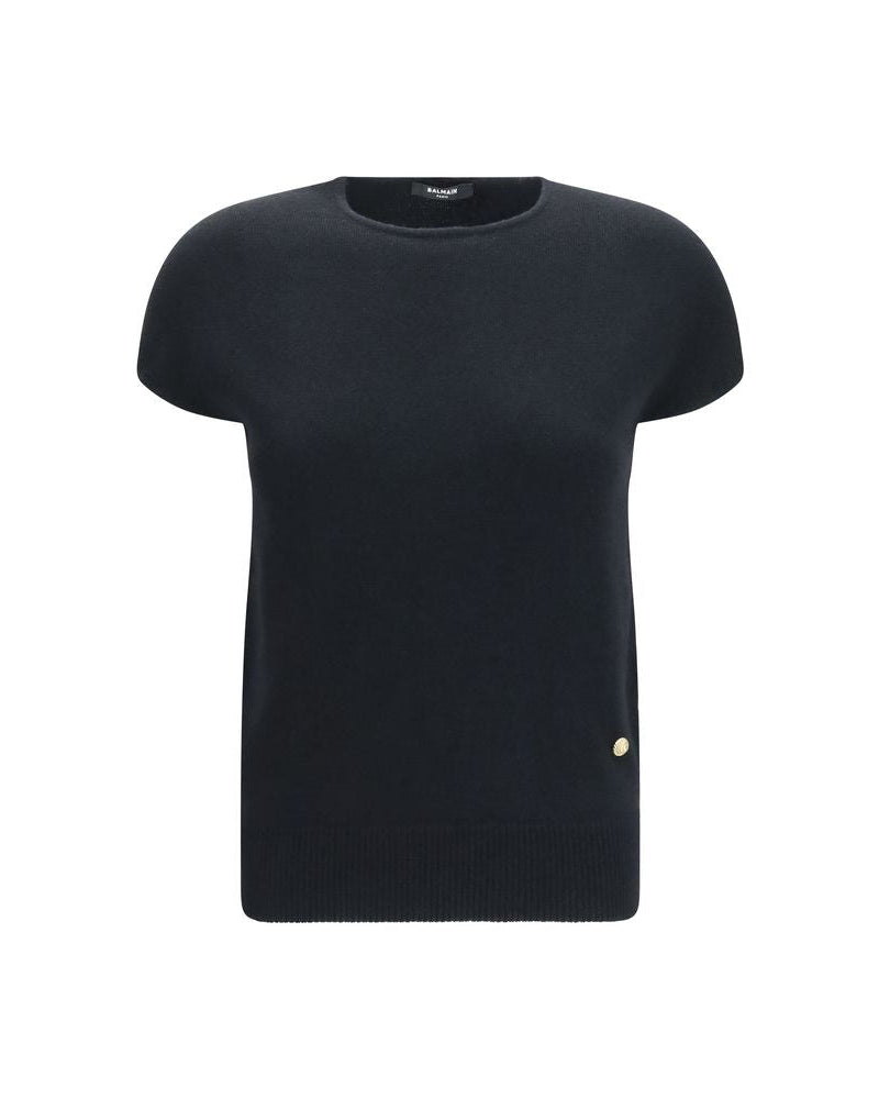 Balmain – Wool & Cashmere Sleeveless Sweater Black