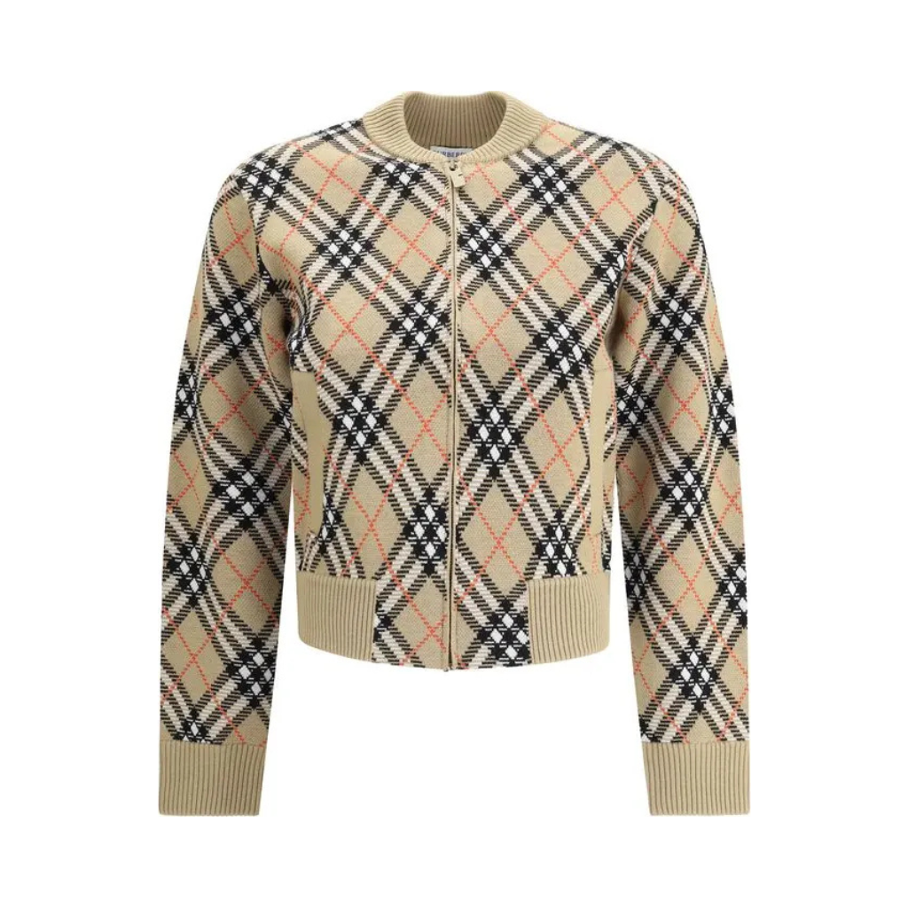Burberry - Beige Wool Cardigan - Vintage Check details - Women