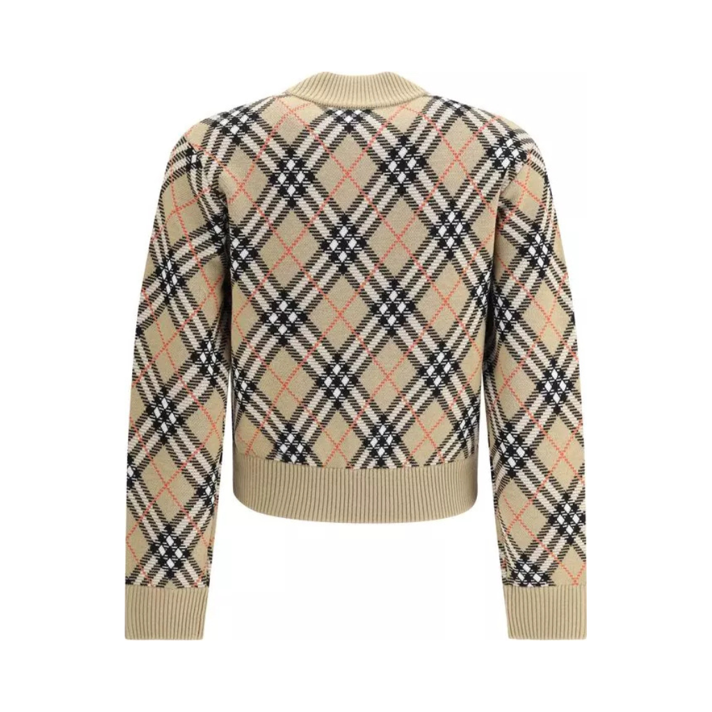 Burberry - Beige Wool Cardigan - Vintage Check details - Women