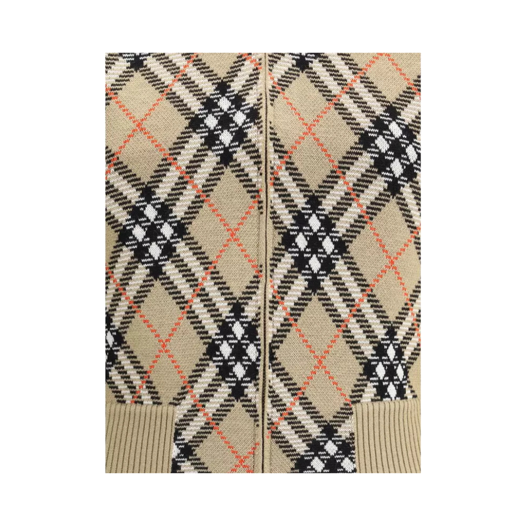 Burberry - Beige Wool Cardigan - Vintage Check details - Women