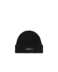 Burberry – Black Merino Wool Beanie with Logo Patch