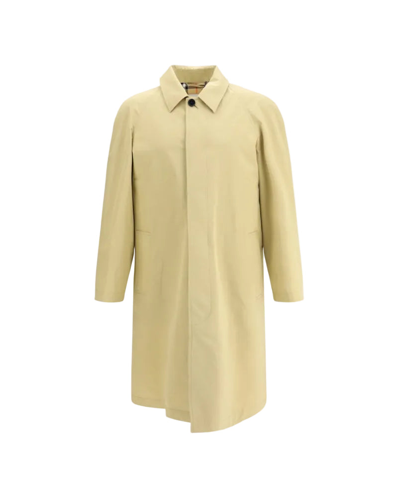 Burberry – Car Coat Lungo in Cotone Beige