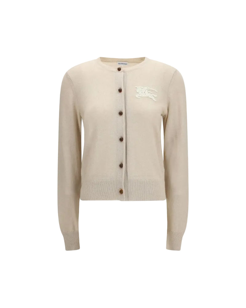 Burberry – Cardigan EKD in Cotone e Lana con Ricamo Equestrian Knight