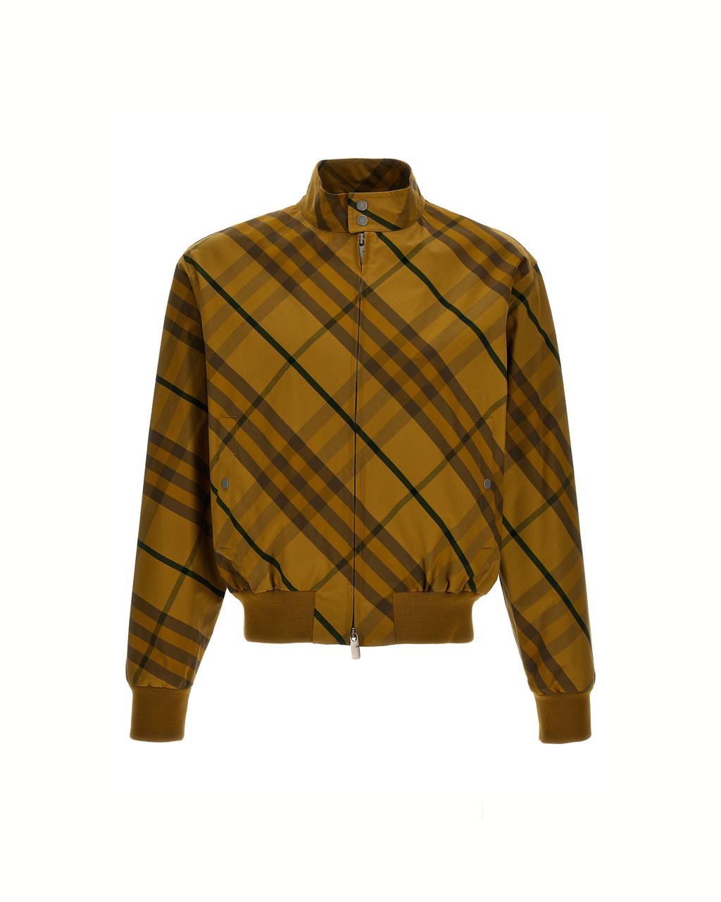 Burberry Check Cotton Bomber Jacket Yellow