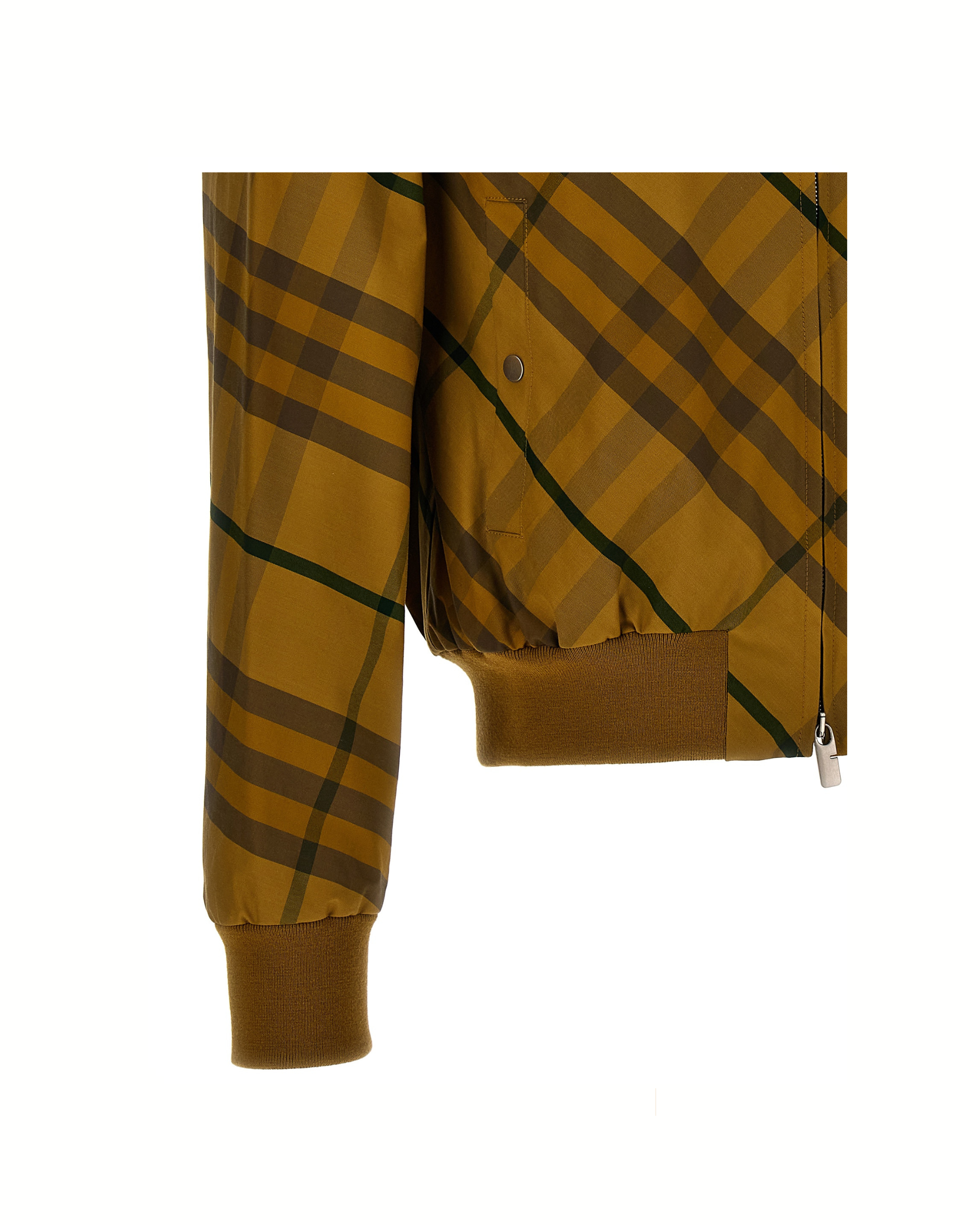 Burberry Check Cotton Bomber Jacket Yellow