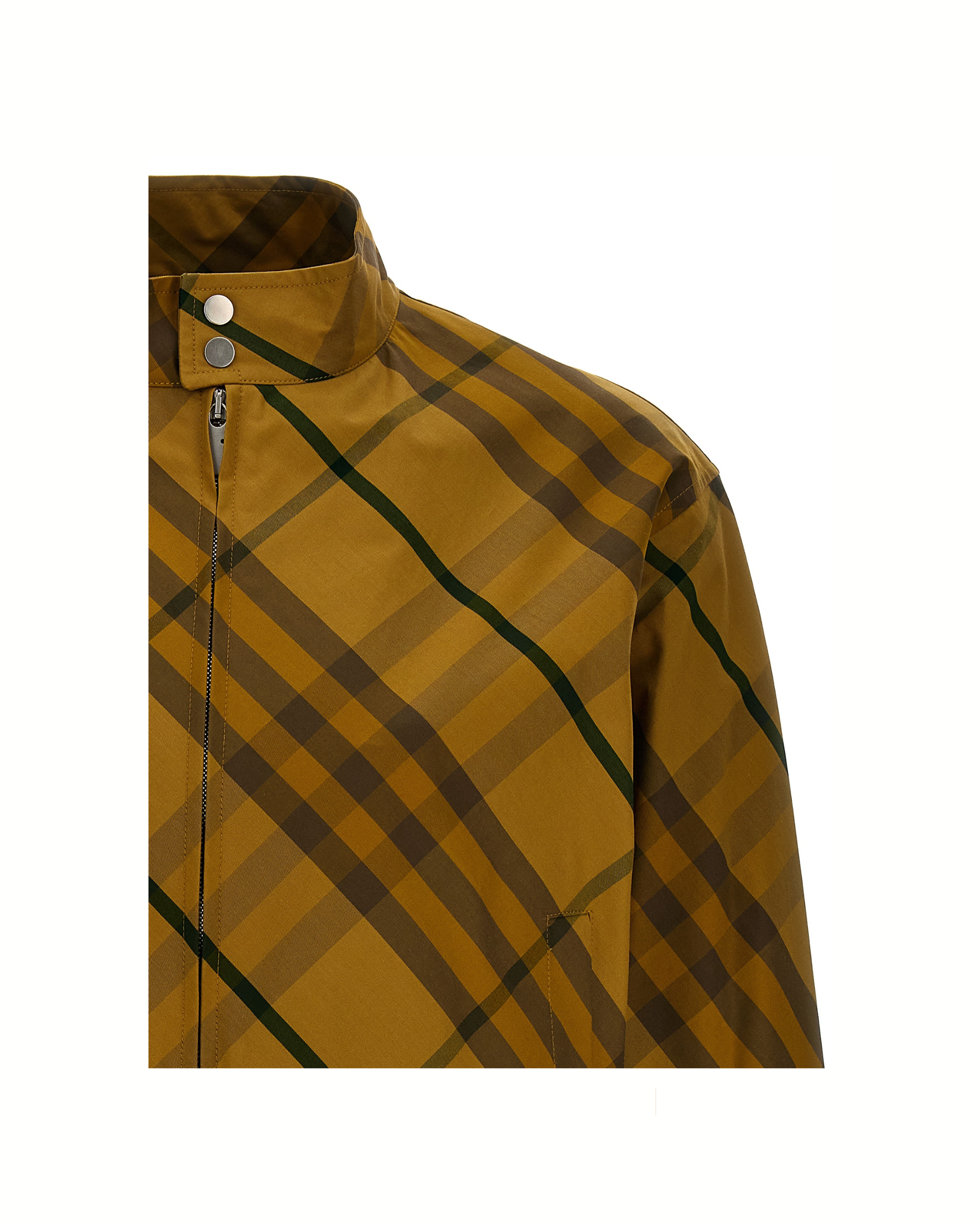 Burberry Check Cotton Bomber Jacket Yellow