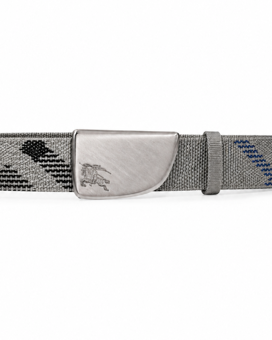Burberry – Cintura Check Jacquard Beige con Fibbia Logo