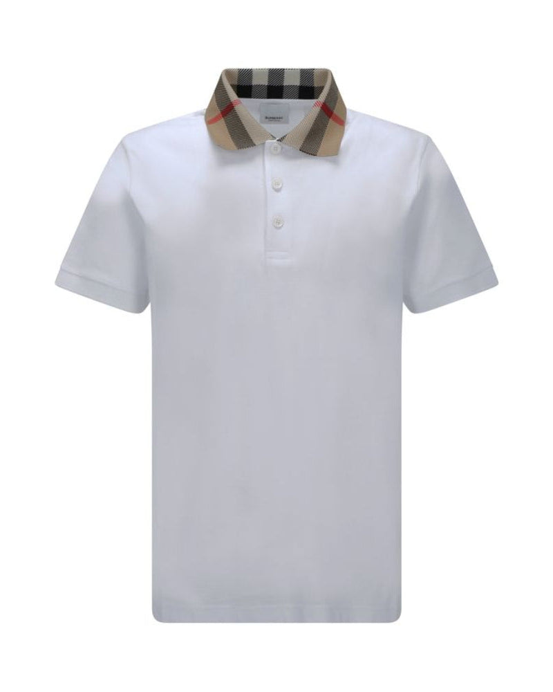 Burberry – Cody Polo Uomo con Motivo Gingham Check Beige